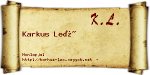 Karkus Leó névjegykártya